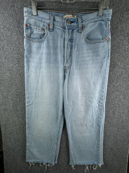 Levi's Denim - Levi’s Premium Ribcage Straight Light Wash Denim Jean Big E Cotton Lyocell 30x22